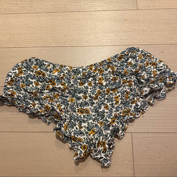 Nasty Gal Floral print elastic waist shirt shorts - Picture 2 of 3